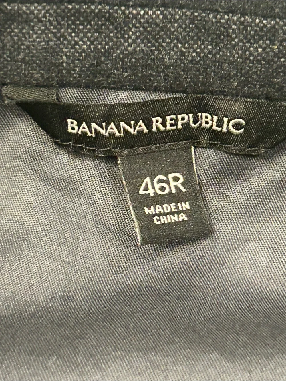 Banana Republic Men's Dark Gray Two-Button Blazer 46R Cotton Topcoat Modern Slim